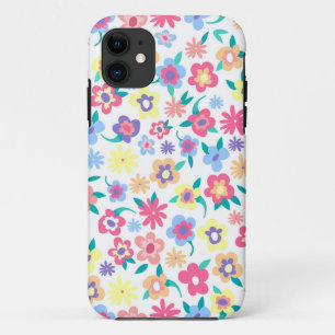 Mooie kleurrijke lente bloemen patroon Case-Mate iPhone case