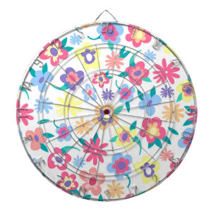 Mooie kleurrijke lente bloemen patroon dartbord