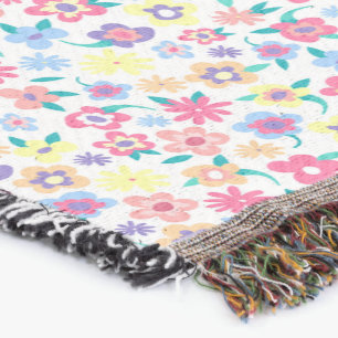Mooie kleurrijke lente bloemen patroon deken
