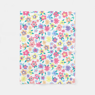 Mooie kleurrijke lente bloemen patroon fleece deken