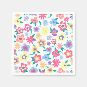 Mooie kleurrijke lente bloemen patroon servet