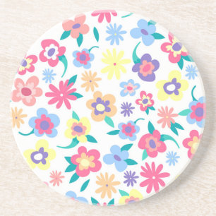 Mooie kleurrijke lente bloemen patroon zandsteen onderzetter