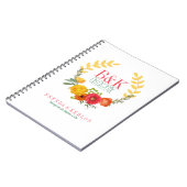 Mooie kleurrijke lente bloemenkrans notitieboek (Linkerzijde)