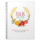 Mooie kleurrijke lente bloemenkrans notitieboek (Voorkant)