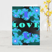 Mooie kleurrijke Liefde universum vector design ku Kaart (Gele Bloem)