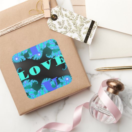 Mooie kleurrijke Liefde universum vector design ku Vierkante Sticker (Geschenken)