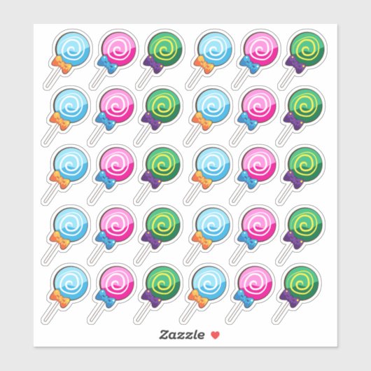 Mooie Kleurrijke Lolly Sticker (Vel)