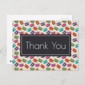 Mooie Kleurrijke Macarons Patroon Dank Je Wel Briefkaart (Voorkant / Achterkant)