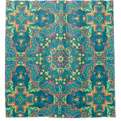 Mooie kleurrijke mandala naadloos patroon douchegordijn (Voorkant)