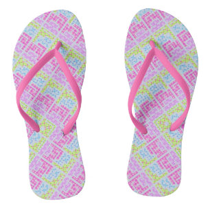 Mooie kleurrijke meisjesachtige geometrische graff teenslippers