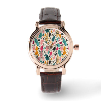 Mooie kleurrijke moderne dierenprint horloge