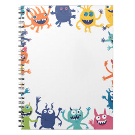 Mooie Kleurrijke Monster Rand Notitieblok Kinderen Notitieboek
