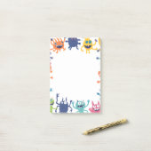 Mooie Kleurrijke Monster Rand Notitieblok Kinderen Post-it® Notes (Op bureau)