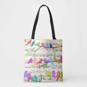 Mooie Kleurrijke Muzikale Vogels Symfonie - Gelukk Tote Bag