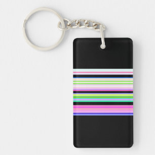 Mooie kleurrijke neon strepen sleutelhanger