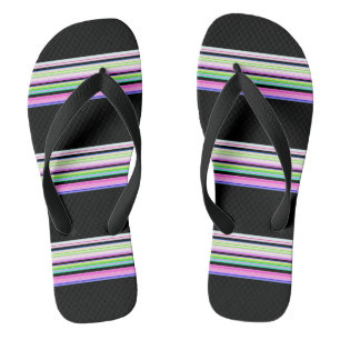 Mooie kleurrijke neon strepen teenslippers