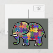 Mooie kleurrijke olifant puzzel briefkaart (Voorkant / Achterkant)