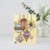 Mooie kleurrijke Ornamenten, kerstfeest Kaart (Staand voorkant)