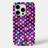 Mooie kleurrijke paarse glanzende sterren Case-Mate iPhone case (Achterkant)