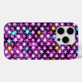 Mooie kleurrijke paarse glanzende sterren Case-Mate iPhone case (Achterkant (horizontaal))