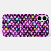 Mooie kleurrijke paarse glanzende sterren Case-Mate iPhone case (Achterkant (horizontaal))