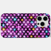 Mooie kleurrijke paarse glanzende sterren Case-Mate iPhone case (Achterkant (horizontaal))