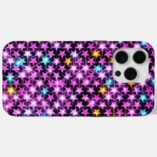 Mooie kleurrijke paarse glanzende sterren Case-Mate iPhone case (Achterkant (horizontaal))