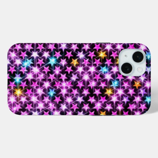 Mooie kleurrijke paarse glanzende sterren Case-Mate iPhone case (Achterkant (horizontaal))