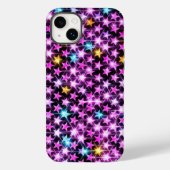 Mooie kleurrijke paarse glanzende sterren Case-Mate iPhone case (Achterkant)