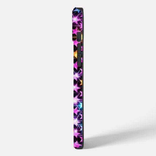 Mooie kleurrijke paarse glanzende sterren Case-Mate iPhone case (Achterkant / Links)