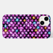 Mooie kleurrijke paarse glanzende sterren Case-Mate iPhone case (Achterkant (horizontaal))
