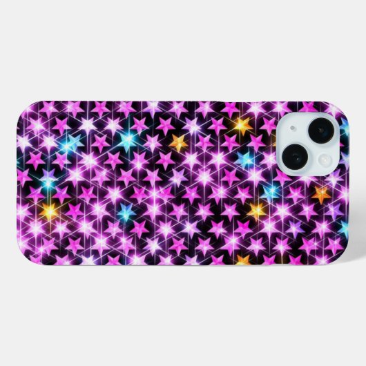 Mooie kleurrijke paarse glanzende sterren Case-Mate iPhone case (Achterkant (horizontaal))