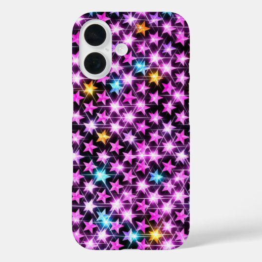 Mooie kleurrijke paarse glanzende sterren Case-Mate iPhone case (Achterkant)