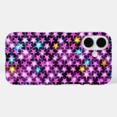 Mooie kleurrijke paarse glanzende sterren Case-Mate iPhone case (Achterkant (horizontaal))