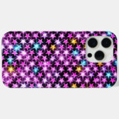 Mooie kleurrijke paarse glanzende sterren Case-Mate iPhone case (Achterkant (horizontaal))