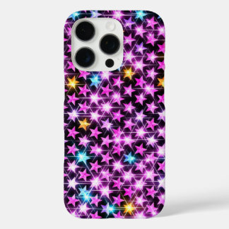 Mooie kleurrijke paarse glanzende sterren iPhone 16 pro hoesje