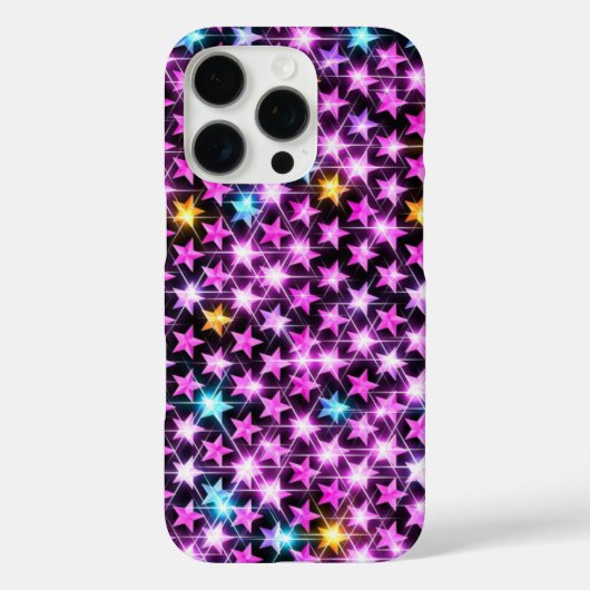 Mooie kleurrijke paarse glanzende sterren Case-Mate iPhone case (Achterkant)