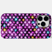 Mooie kleurrijke paarse glanzende sterren Case-Mate iPhone case (Achterkant (horizontaal))