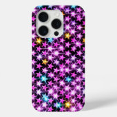Mooie kleurrijke paarse glanzende sterren Case-Mate iPhone case (Achterkant)