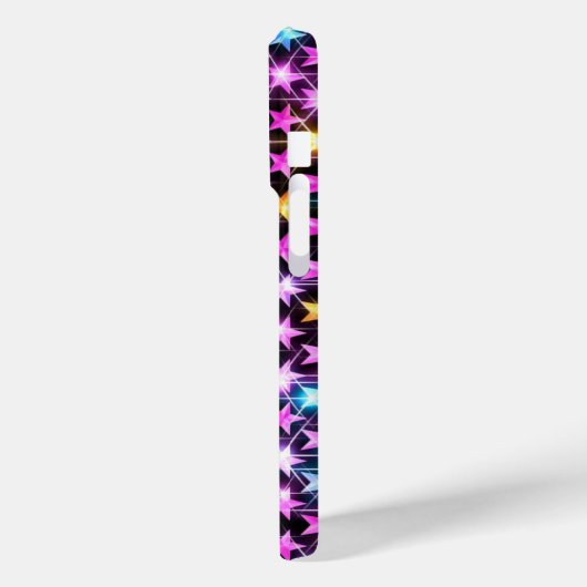 Mooie kleurrijke paarse glanzende sterren Case-Mate iPhone case (Achterkant / Links)