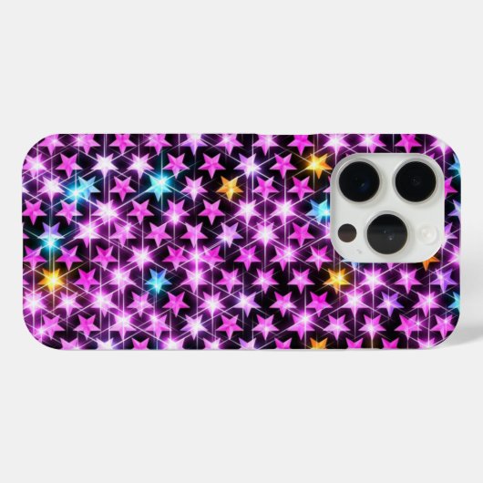 Mooie kleurrijke paarse glanzende sterren Case-Mate iPhone case (Achterkant (horizontaal))