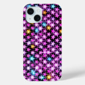 Mooie kleurrijke paarse glanzende sterren Case-Mate iPhone case (Achterkant)