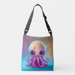 Mooie Kleurrijke Paarse Octopus Buitenaards Kunstw Crossbody Tas
