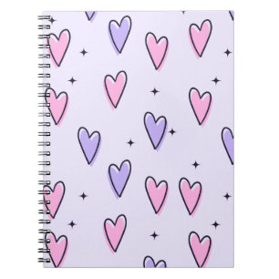 Mooie Kleurrijke Paarse Roze Harten Spiraal Notebo Notitieboek