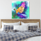 Mooie kleurrijke papegaai canvas print - schilderi (Insitu (Slaapkamer))