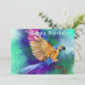 Mooie Kleurrijke Papegaai - Gefeliciteerd - (Staand voorkant)