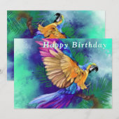Mooie Kleurrijke Papegaai - Gefeliciteerd - (Voorkant / Achterkant)