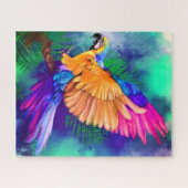 Mooie kleurrijke papegaai puzzel Waterverf Legpuzzel (Horizontaal)