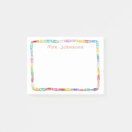 Mooie Kleurrijke Paperclips School Docenten Naam Post-it® Notes