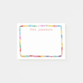 Mooie Kleurrijke Paperclips School Docenten Naam Post-it® Notes